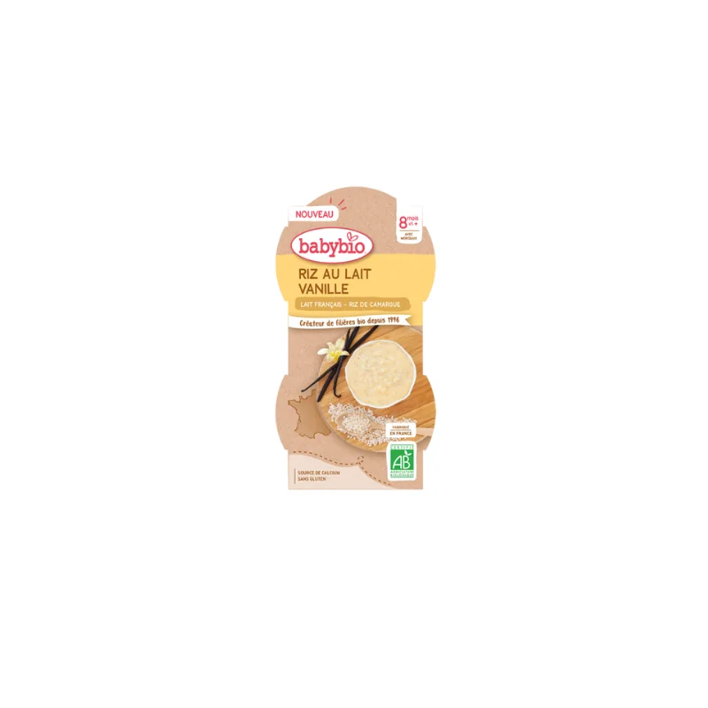 Babybio riz au lait vanille 2x100g