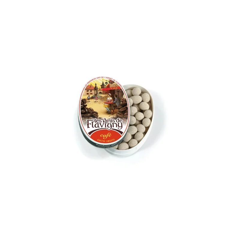 lES ANIS DE FLAVIGNY Boite ovale – Bonbons Café 50g