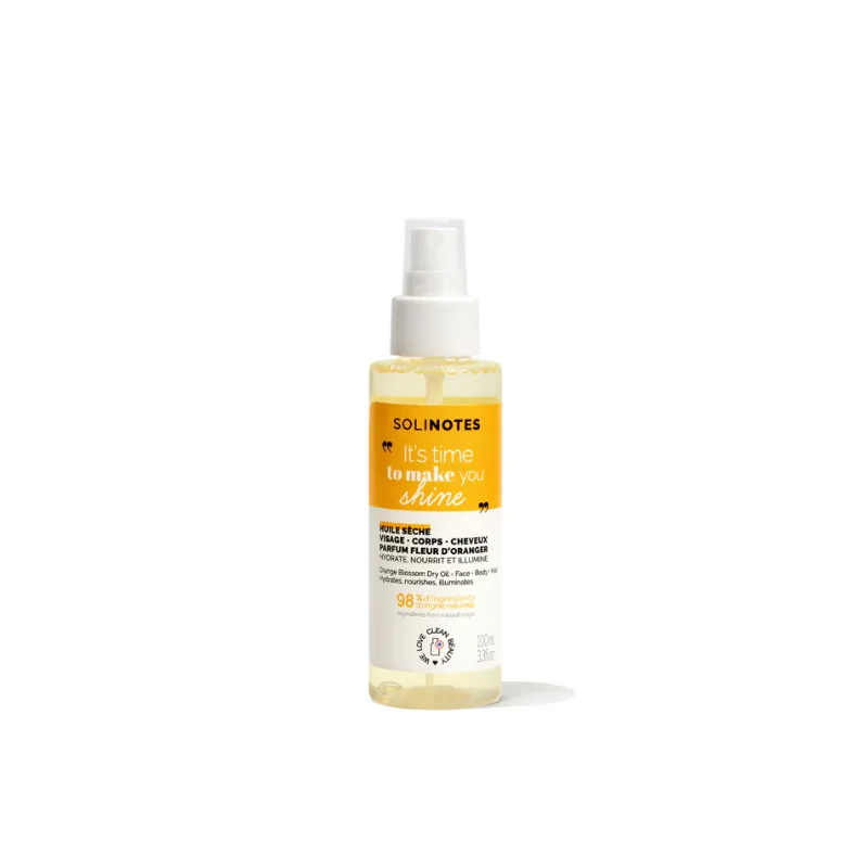 Solinotes Huile Sèche Fleur d'Oranger - Corps, Visage & Cheveux 100ml
