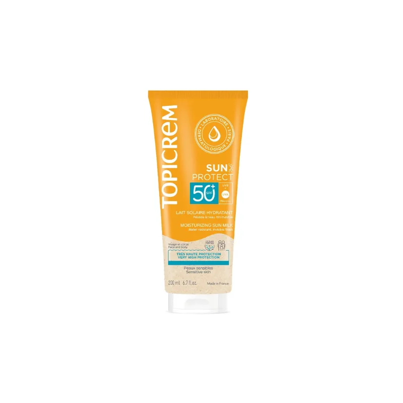 Topicrem sun protect lait solaire hydratant spf50 200ml
