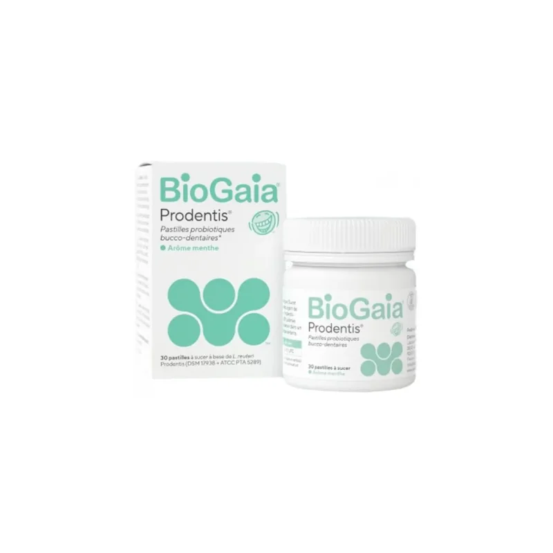 BIOGAIA Prodentis - Pastilles probiotiques bucco-dentaires goût menthe, 30 pastilles à sucer