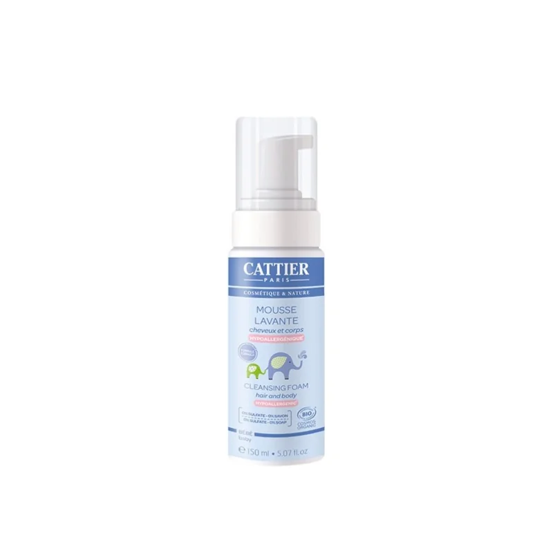 Cattier Bébé Mousse Lavante Bio Cheveux et Corps 150ml