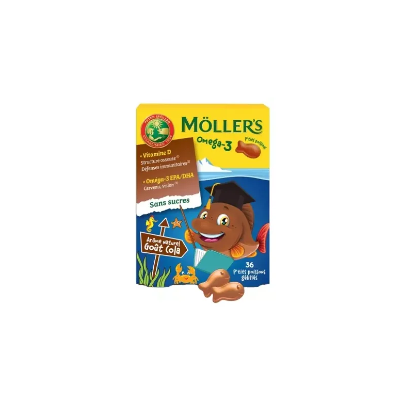 Möller's Omega-3 P'tits Poissons 36 Gommes - Goût : Cola