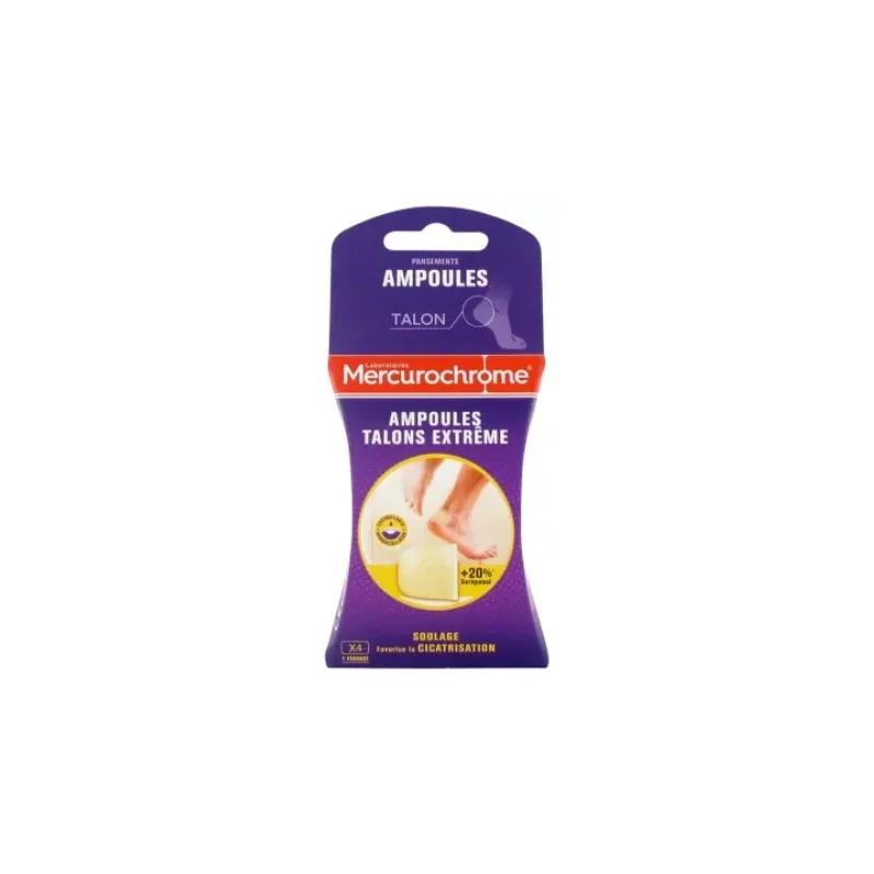 Mercurochrome Pansements Ampoules Talons Extrême 4 Pansements