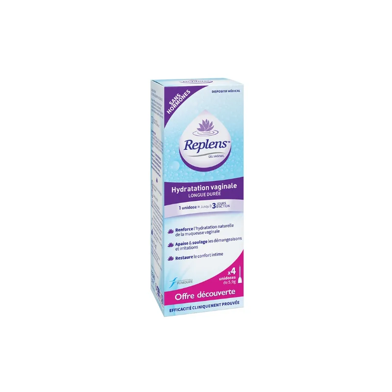 Replens Gel hydratation Vaginale 4 Applicateurs Unidoses