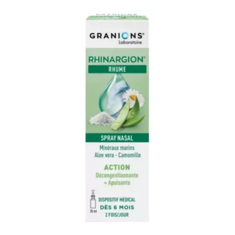 Granions Rhinargion Spray Nasal Décongestionnant et Apaisant 20 ml