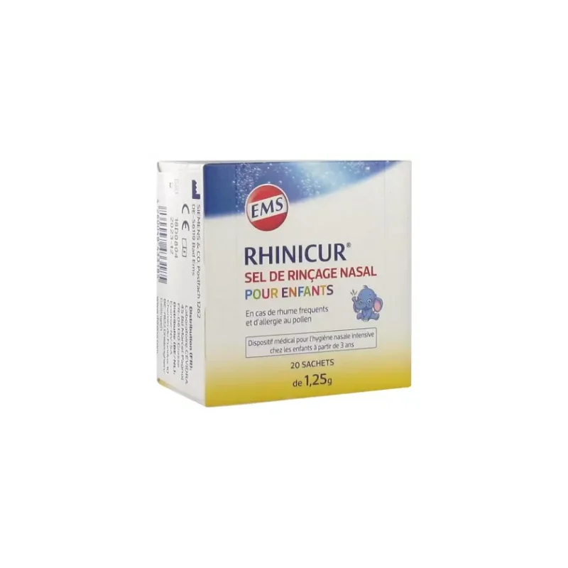 Rhinicur Sel de Rinçage Nasal pour Enfants 20 sachets