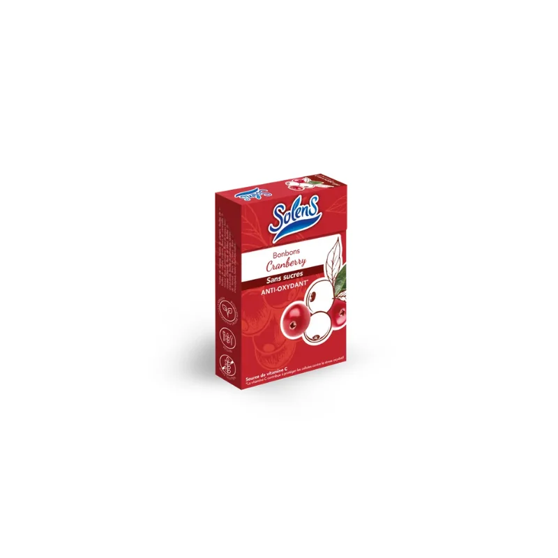 SOLENS Bonbons Canneberge Sans Sucres, 50g