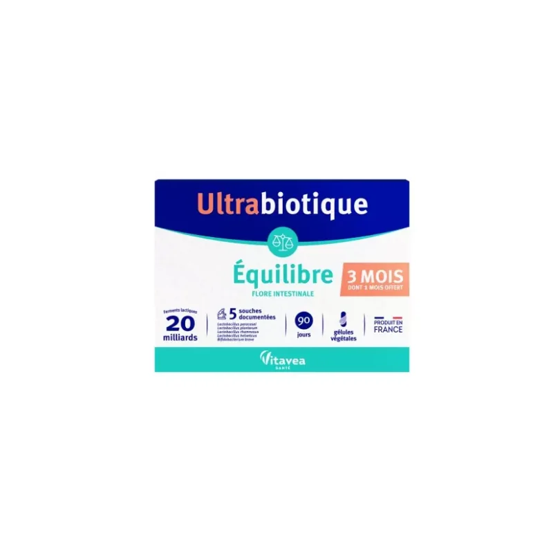 Vitavea Ultrabiotique Équilibre 90 Gélules Végétales (dont 30 Offertes)