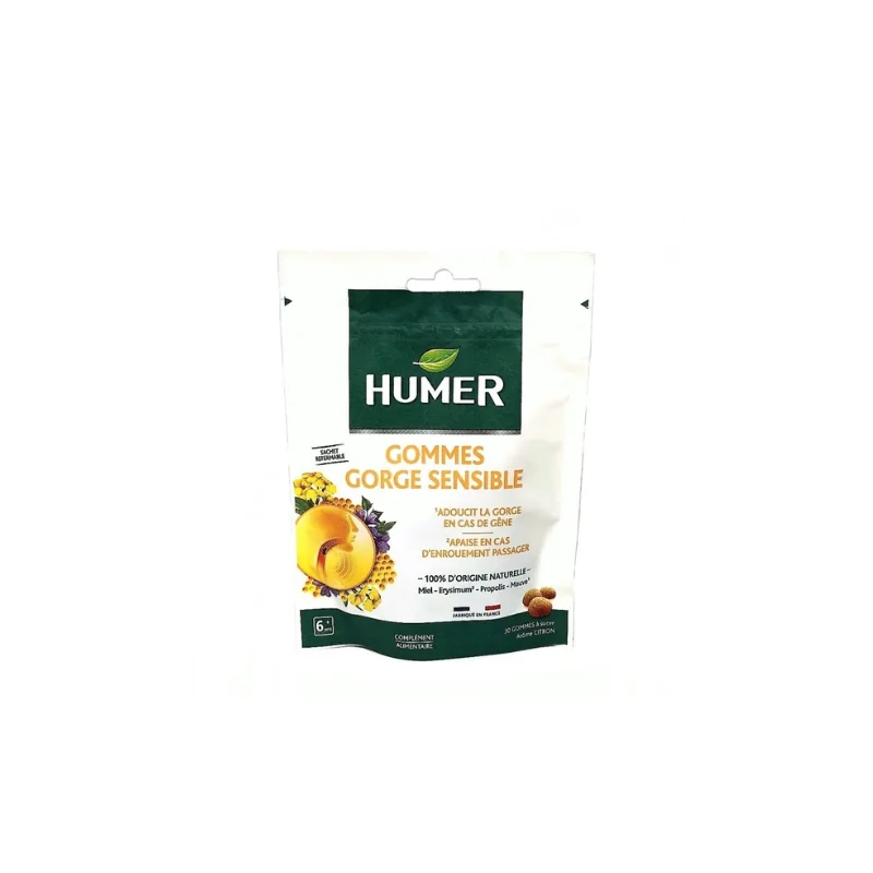 Humer Gommes à Sucer pour Gorge Sensible et Enrouement