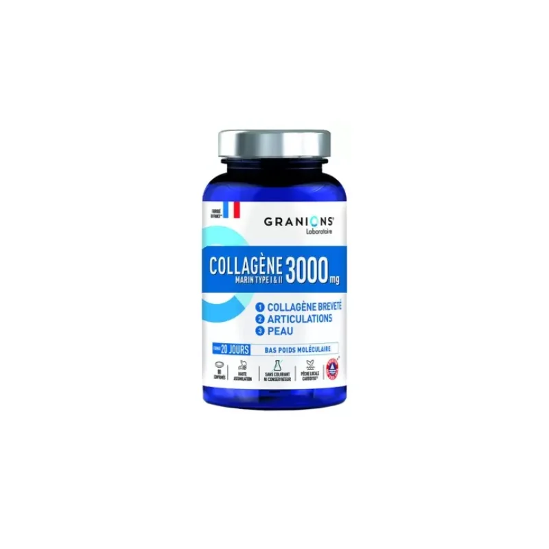 Granions Collagène Marin Type I et II 3000 mg 80 Comprimés