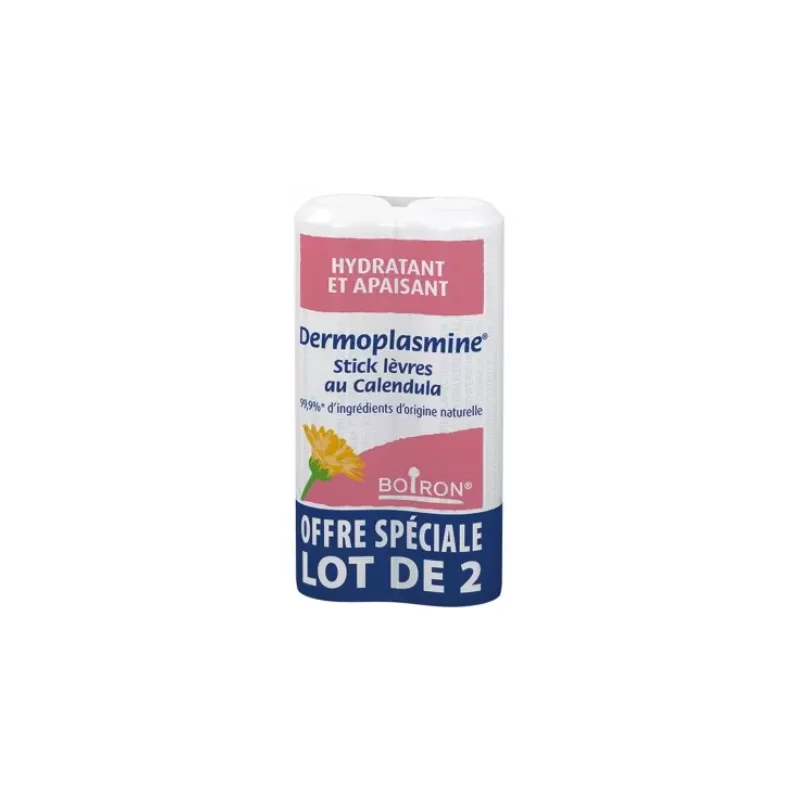 Boiron Dermoplasmine Stick Lèvres au Calendula Lot de 2 x 4 g