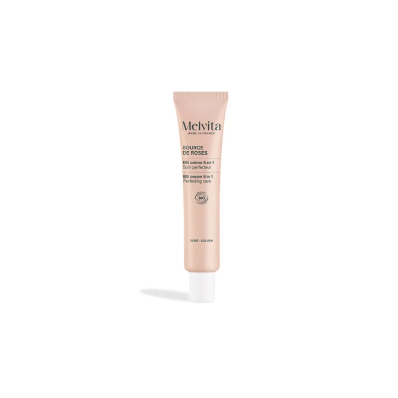 Melvita source rose Crème 6en1 Soin Perfecteur Doré Bio, 40ml