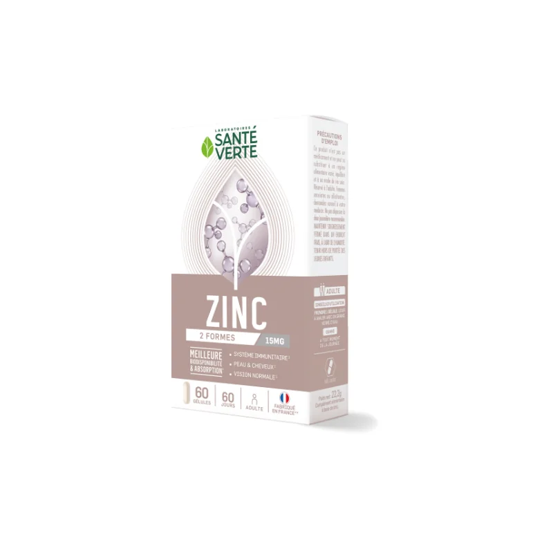 Santé Verte Zinc 15 mg 60 Gélules