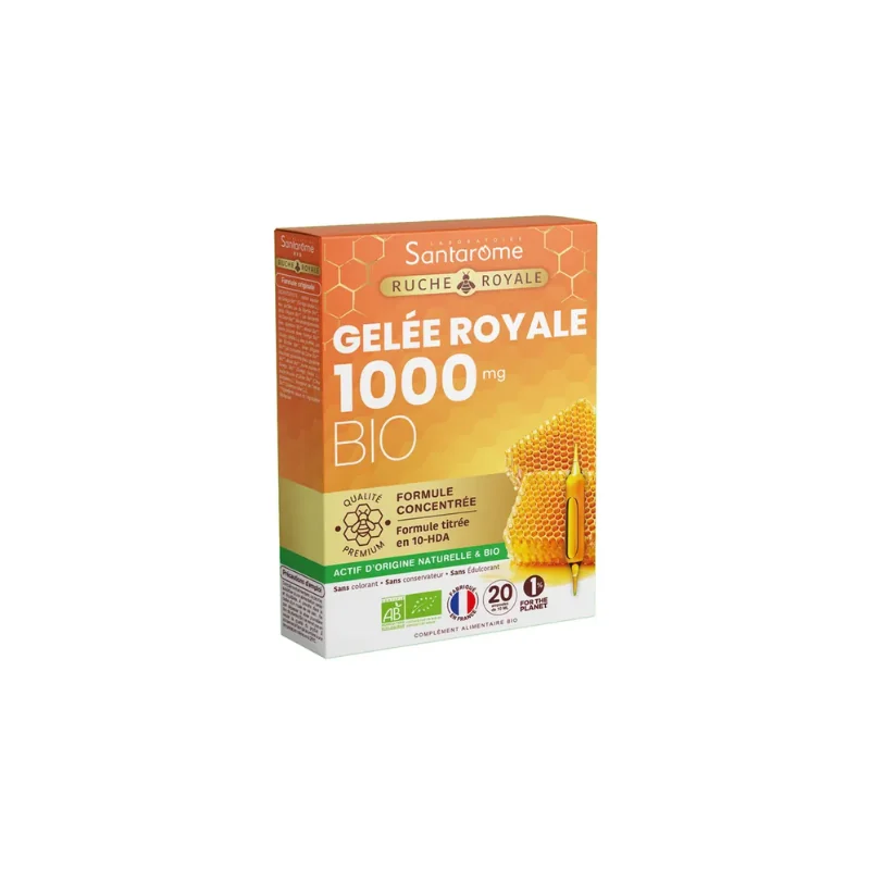 Santarome Ruche Royale Gelée Royale 1000 MG Bio 20 ampoules