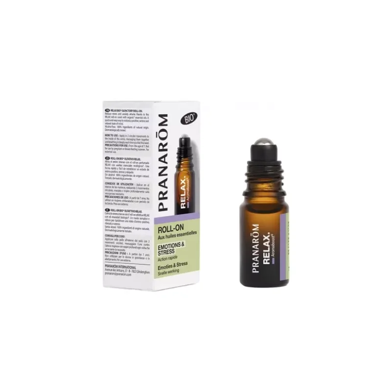 Pranarôm Aromaboost Relax - Détente Roll-On aux Huiles Essentielles Bio 5 ml