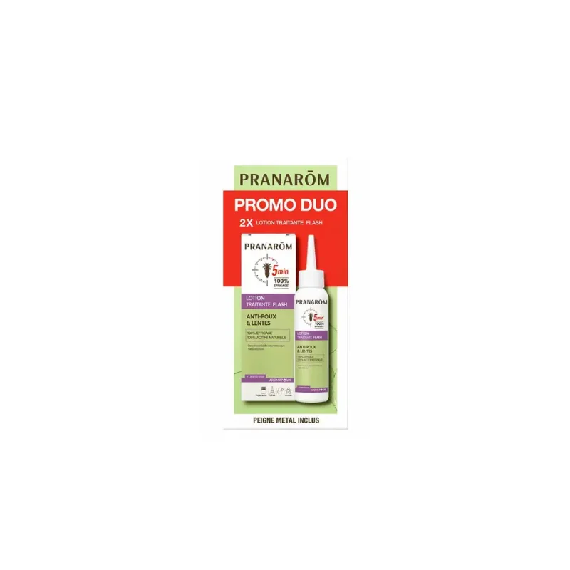 Pranarôm Pranapoux Lotion Traitante FLASH Anti-Poux & Lentes 2x100ml