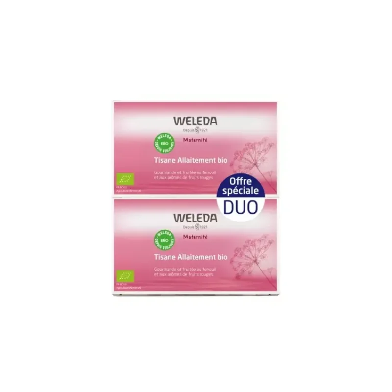 Weleda Maternité Tisane Allaitement Fruits Rouges Bio Lot de 2 x 20 Sachets