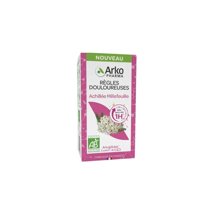 Arkopharma Règles Douloureuses Achilée Millefeuille BIO 30 gélules