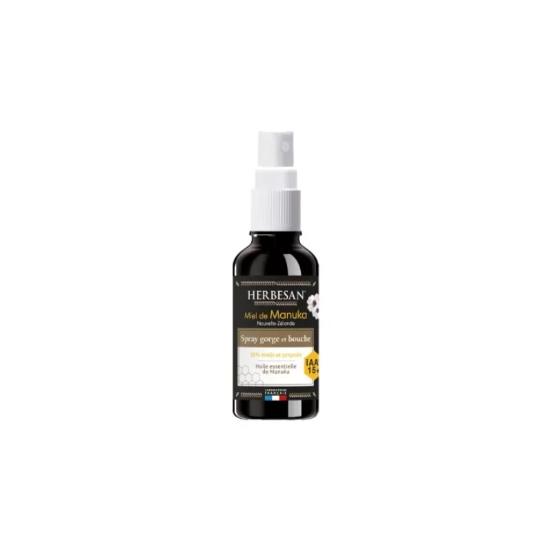 Herbesan Miel de Manuka Spray Gorge et Bouche IAA 10+ 25 ml