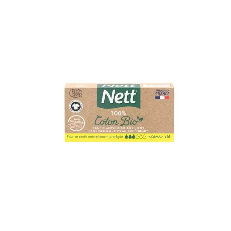 Nett 100% Coton Bio 16 Tampons Normal