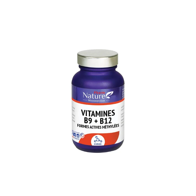 Pharm Nature Micronutrition Vitamines B9 + B12 30 gélules