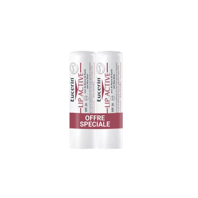 EUCERIN Soin Actif Lèvres Lip Active SPF20 Sticks 2 x 4,8 g