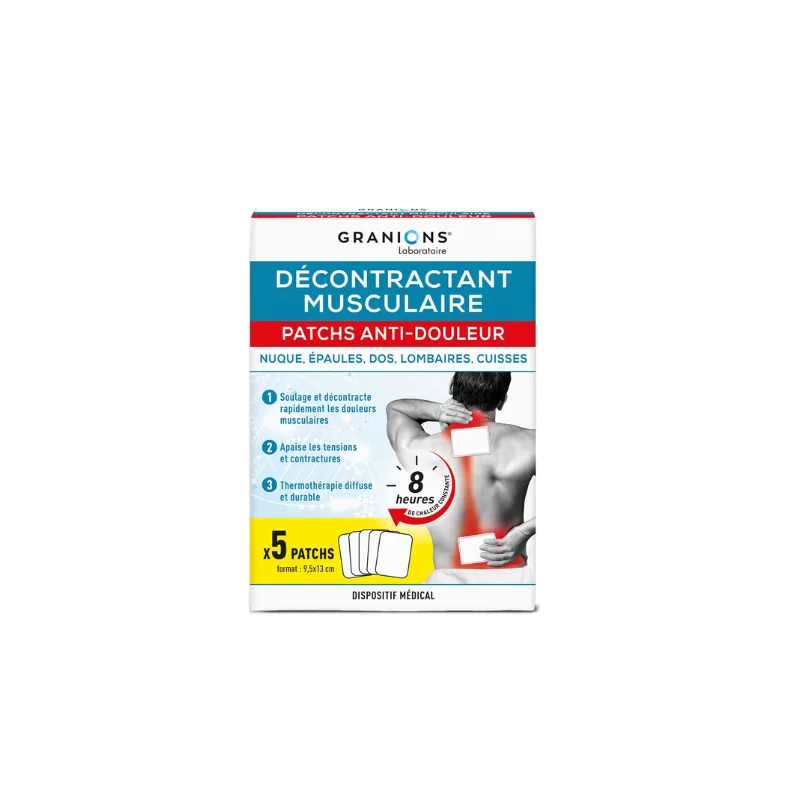 Granions Décontractant musculaire Patchs Anti-Douleur Thermothérapie x5
