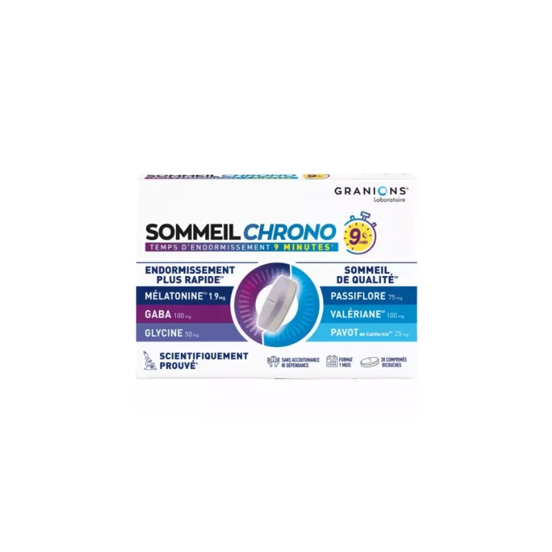 Granions Sommeil Chrono 9 min - 30 comprimés bicouches