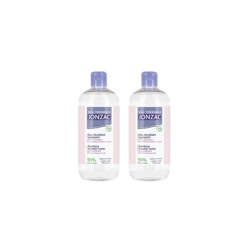 Eau thermale Jonzac reactive Eau Micellaire Apaisante Bio Peaux Sensibles 2x500ml