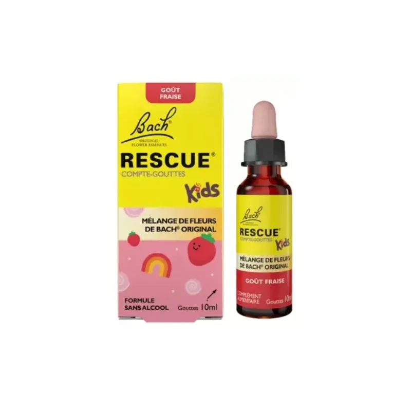 Rescue Bach Kids Compte-Gouttes Goût Fraise 10 ml