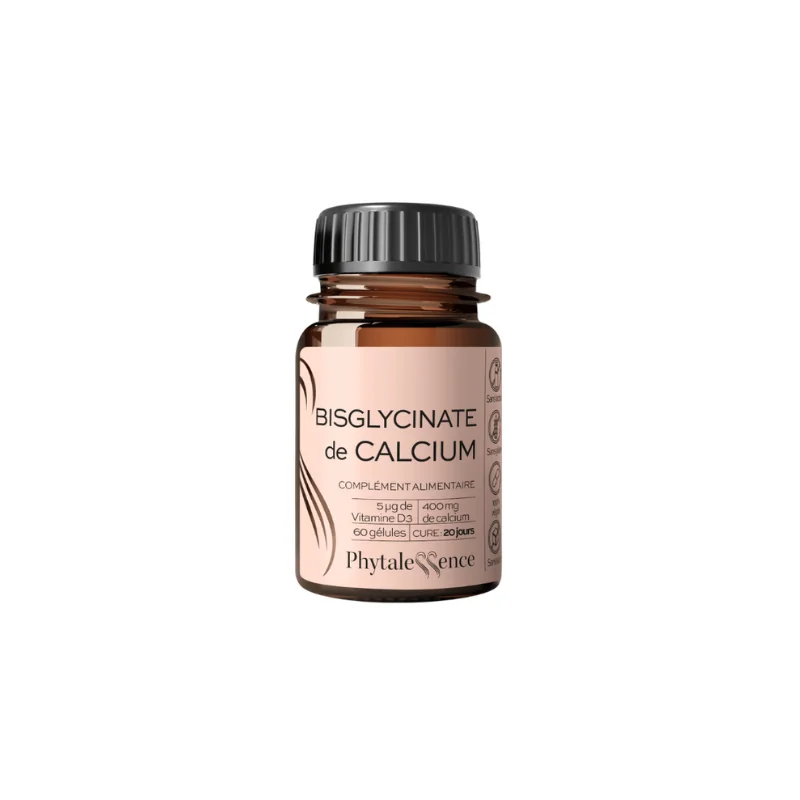Phytalessence BISGLYCINATE DE CALCIUM Pot de 60 gélules