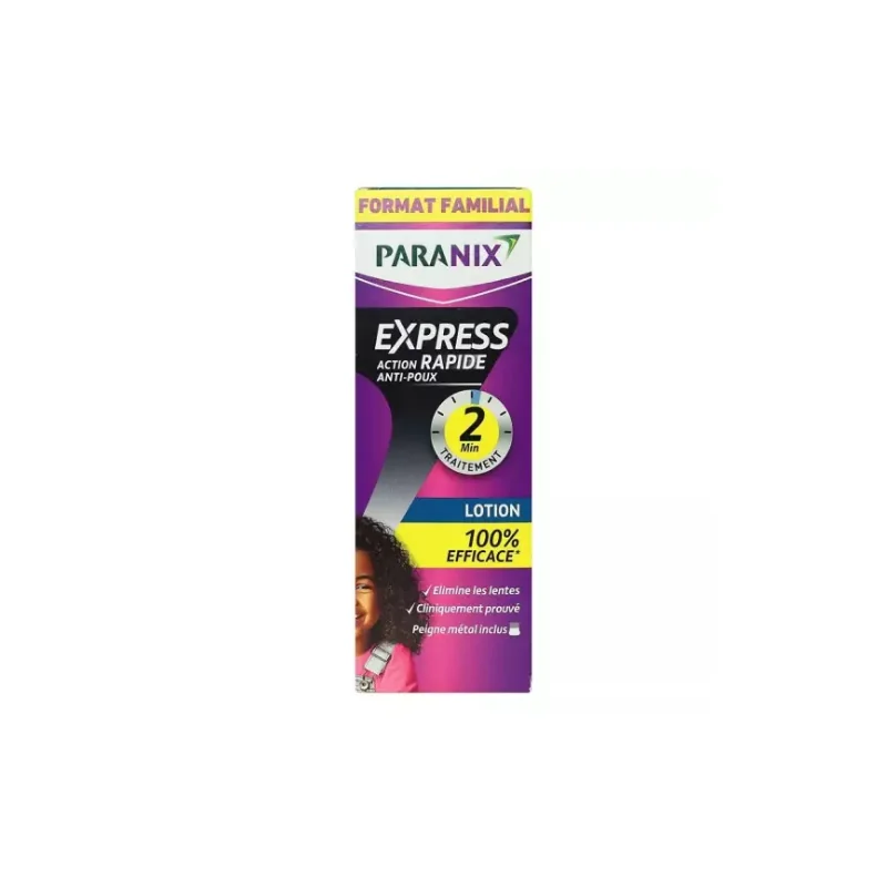 Paranix Express Lotion anti-poux 195ml + Peigne métal inclus
