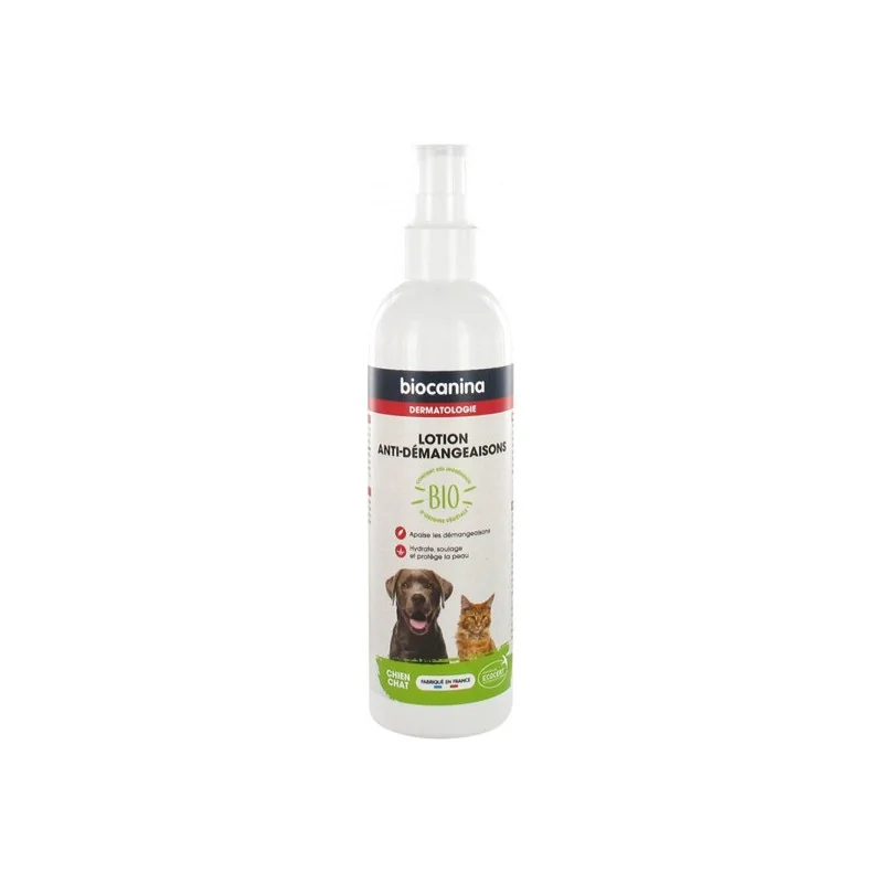 Biocanina lotion anti-démangeaisons bio chien et chat 240ml