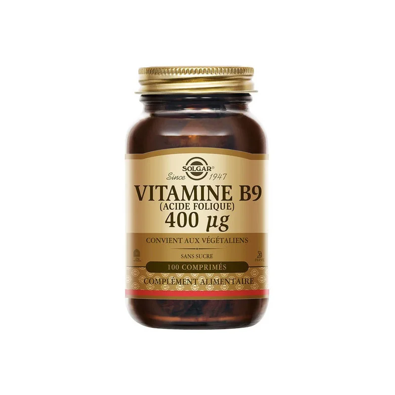 Solgar Vitamine B9 (Acide Folique) 400 µg 100 comprimés