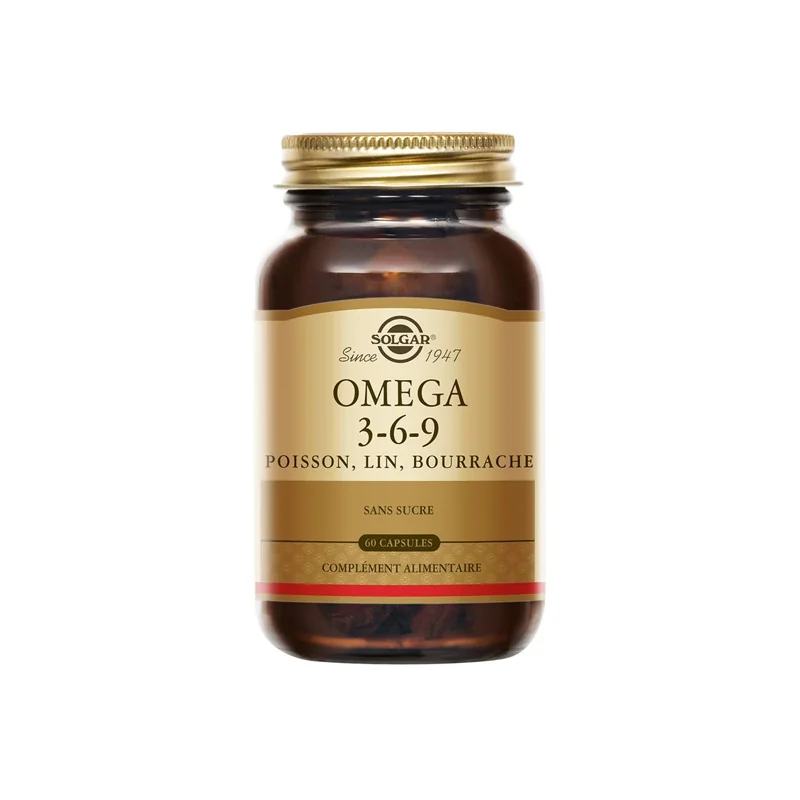 Solgar Oméga 3-6-9 sans sucre 60 capsules