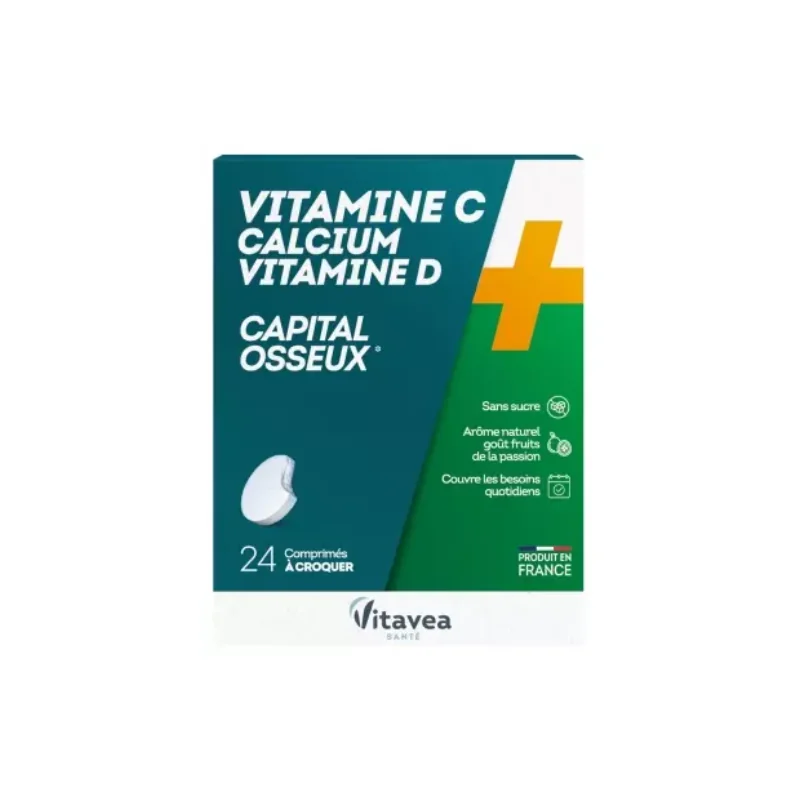 Vitavea Vitamine C Calcium Vitamine D 24 Comprimés à Croquer