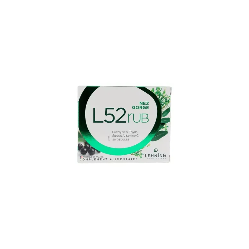 Laboratoires Lehning L52 Rub Nez Gorge 20 Gélules