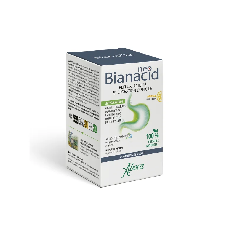 Aboca NeoBianacid reflux, acidité et digestion difficle - 45 comprimés