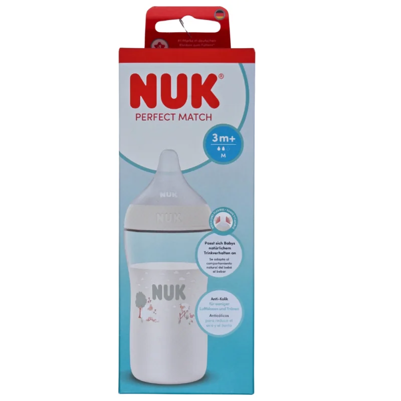 NUK Perfect Match - Biberon 260 ml, débit M, dès 3 mois