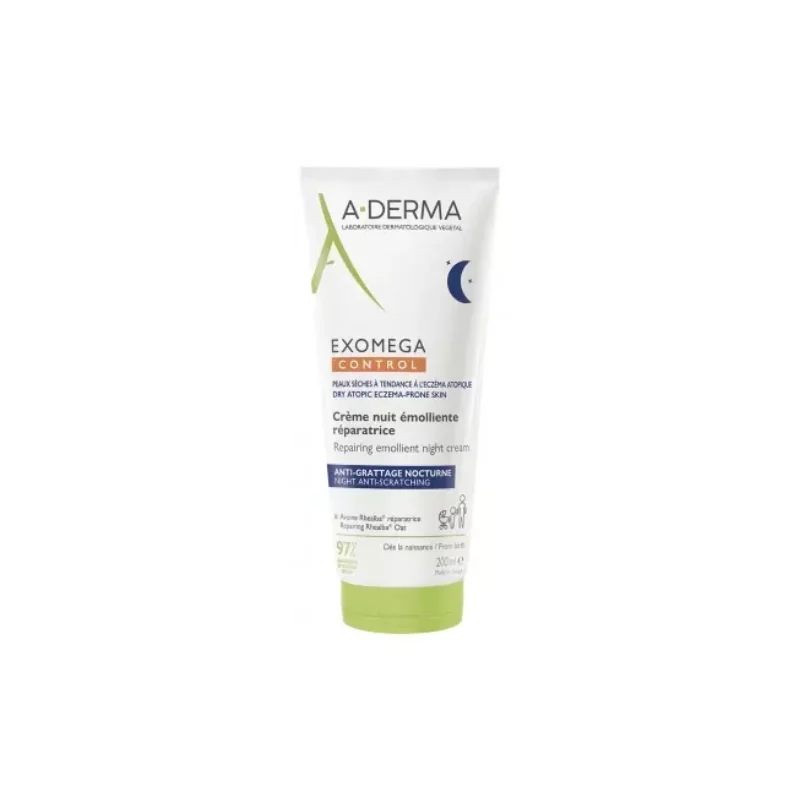 A-DERMA Exomega Control Crème Nuit Émolliente Réparatrice 200 ml