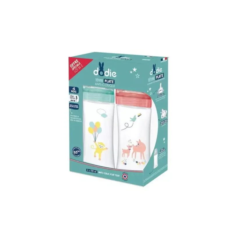 Dodie Sensation+ Biberons +6 mois cirque débit 3 - 2x330ml