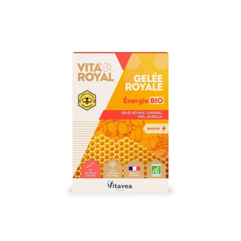 Vitavea santé Gelée Royale Energie Bio 10 ampoules Vita'Royal Vitavéa Santé