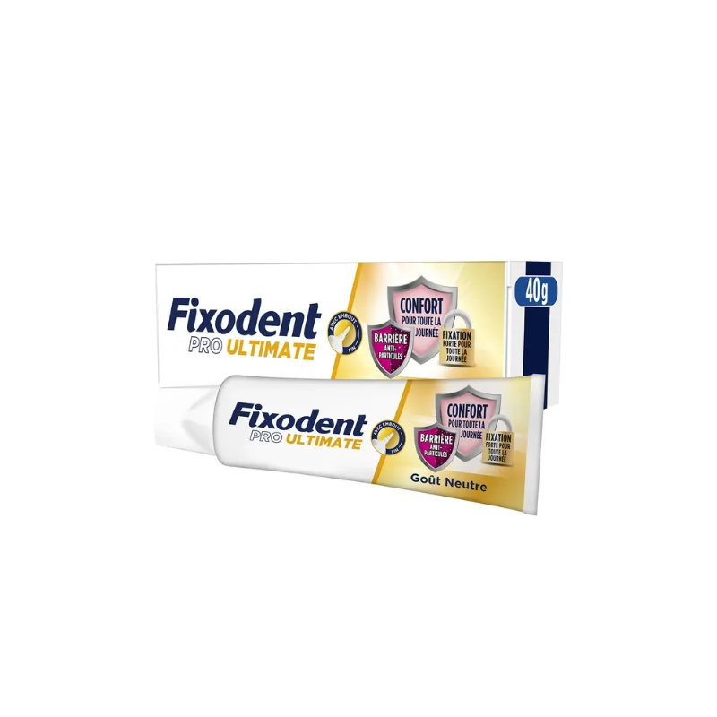 Fixodent Pro Ultimate Crème Adhésive Pour Prothèses Totales & Partielles Goût Neutre 40ml