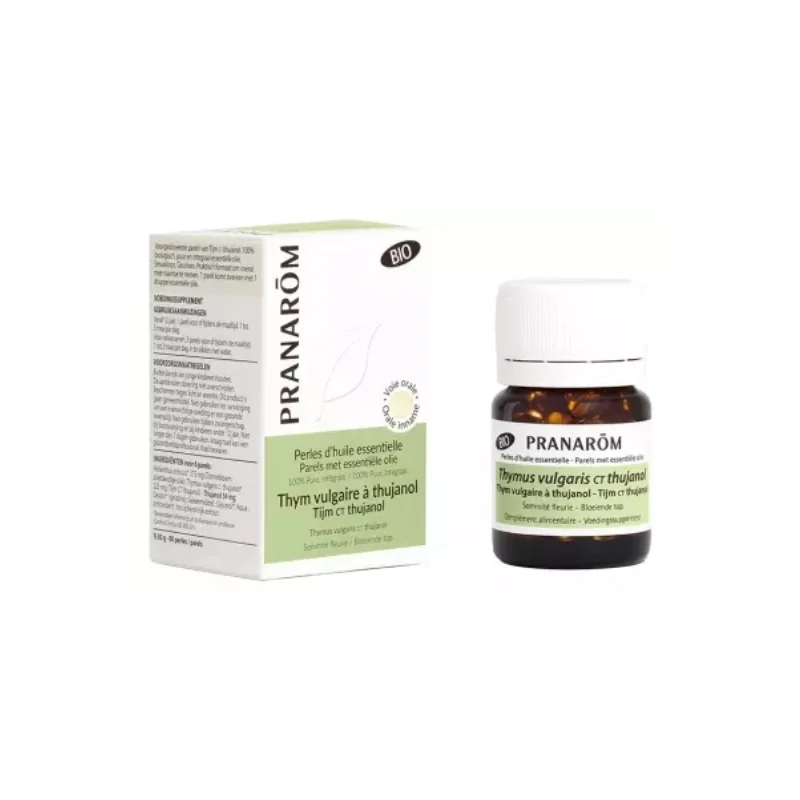 Pranarôm Perles d'Huile Essentielle Thym Vulgaire à Thujanol 60 perles