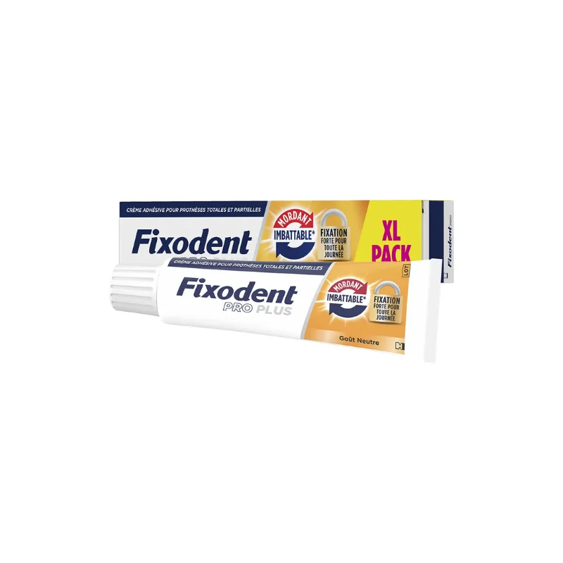 Fixodent Pro plus Crème Adhésive pour prothèses Totales & Partielles Mordant Imbattable 57ml