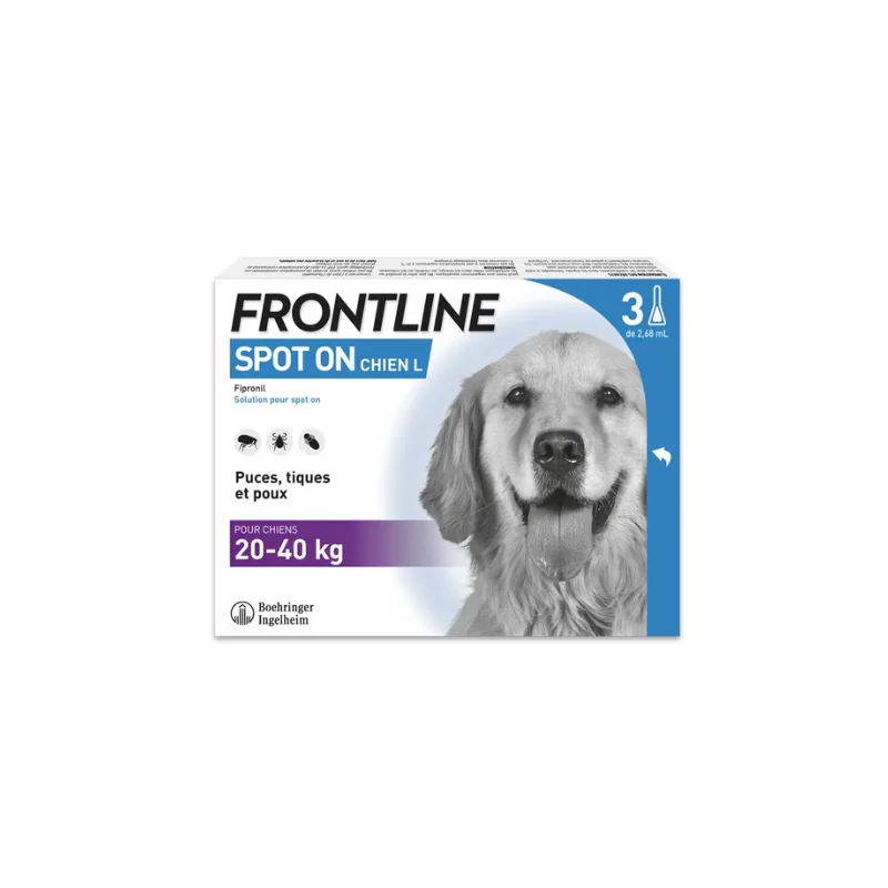 Frontline SPOT-ON - Chiens de 20 à 40kg, 3 Pipettes de 2.68ml
