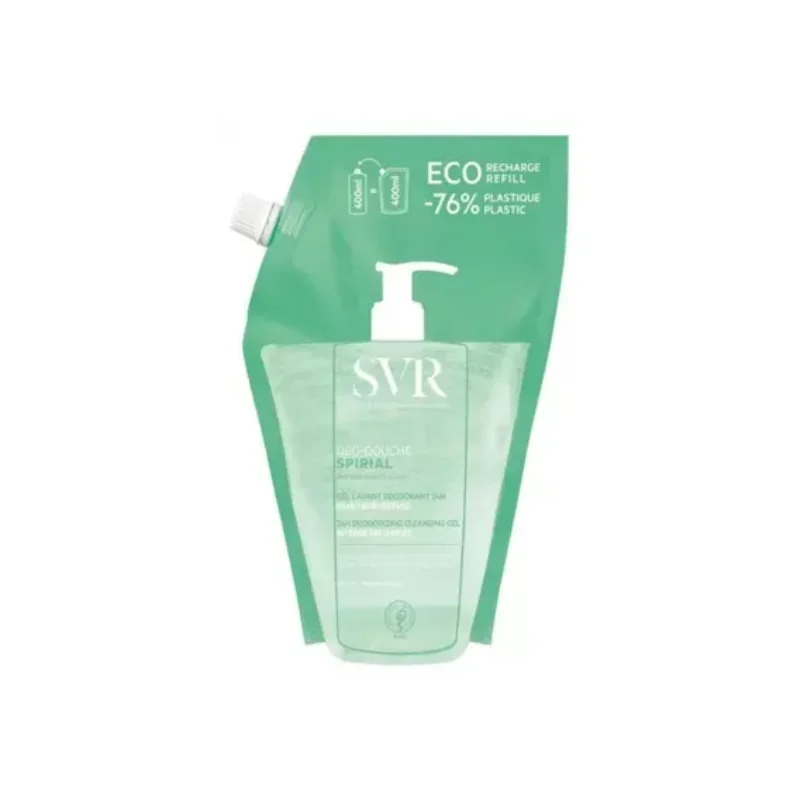 SVR Spirial Déo-Douche Gel Lavant Déodorant 24H Éco-Recharge 400 ml