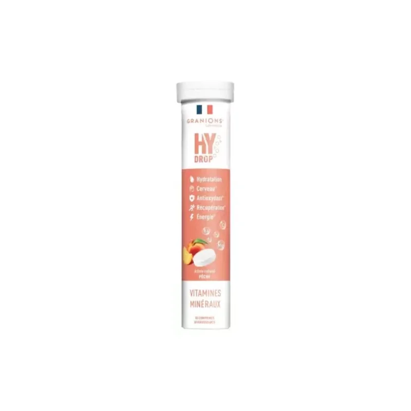 Granions Hy Drop Vitamines Minéraux 20 Comprimés Effervescents - Goût : Pêche