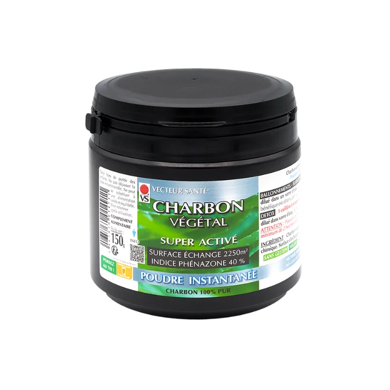 Vecteur Santé Charbon végétal poudre instantanée 150g